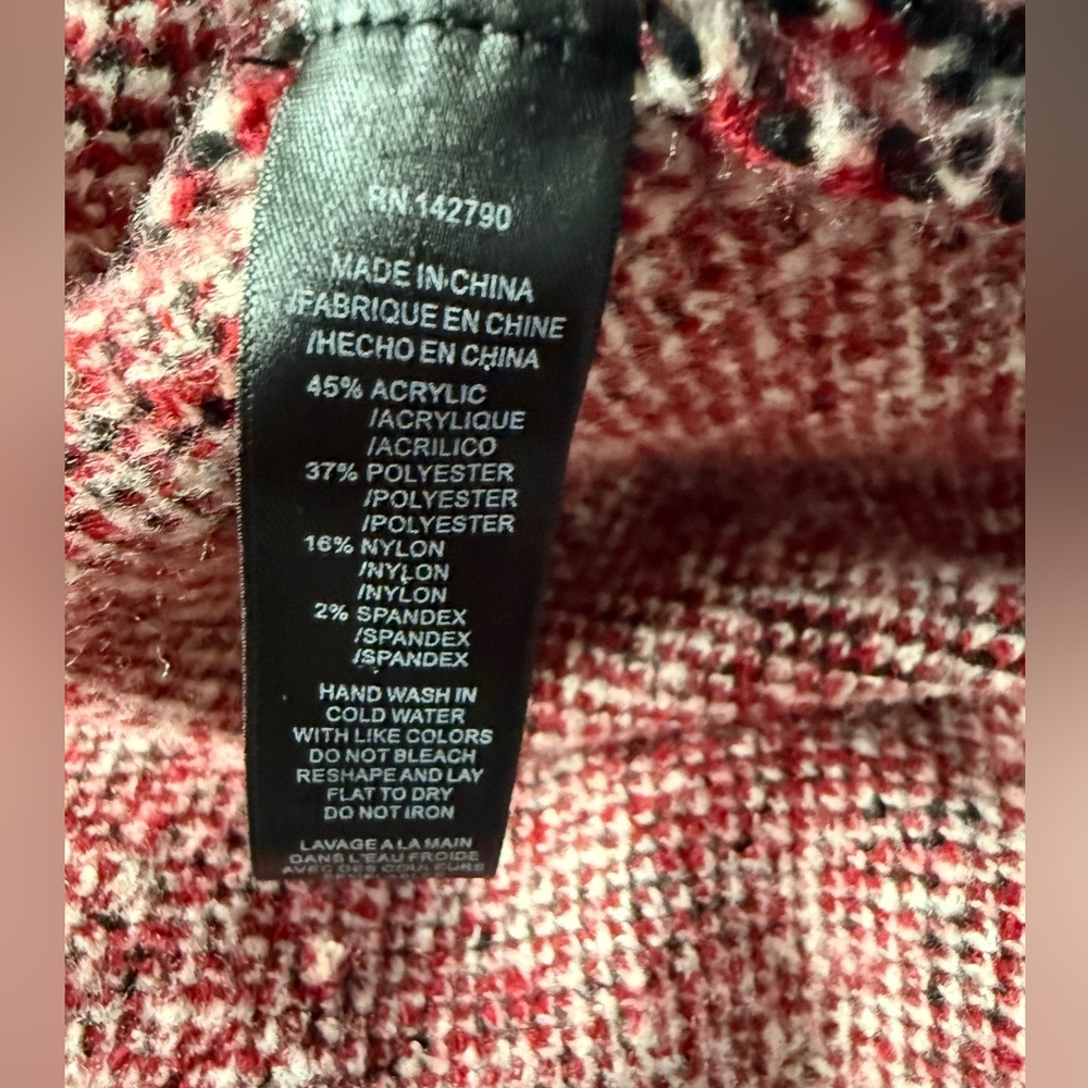 MaxSport Heavy Knit Tapestry Duster Coat Floral Black Red NWT Large - Picture 10 of 10